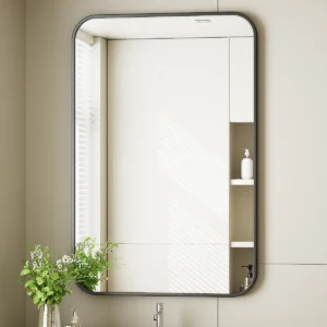 Aluminum Framed Rectangle Wall Mounted Bathroom / Vanity Mirror